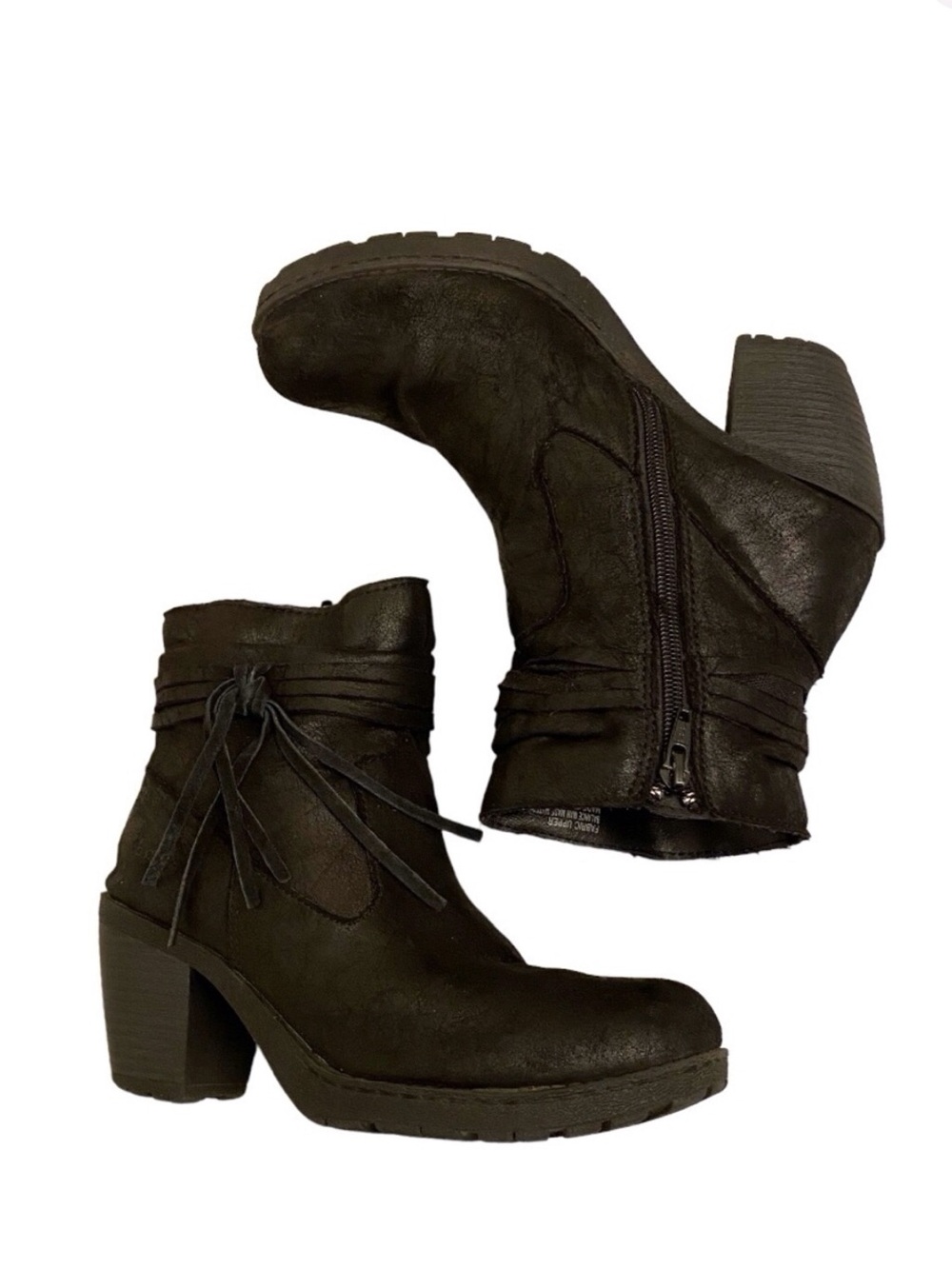 B.o.c. Alicudi Black Ankle Boots Booties With Tassels Fabric Womens Size 7